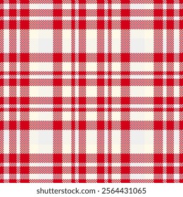 Business pattern texture check, hunter fabric background vector. Linen seamless plaid textile tartan in red and white colors palette.