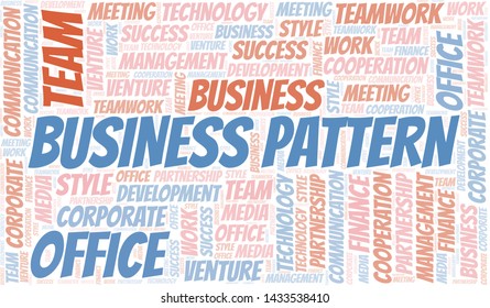 Business Pattern word cloud. Collage made with text only.