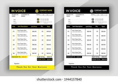 Business payment Cash memo invoice vector template design