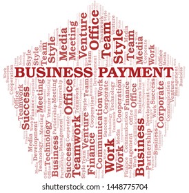 Business Payment word cloud. Collage made with text only.