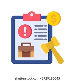Business Penalty Icon Flat Vector Illustration