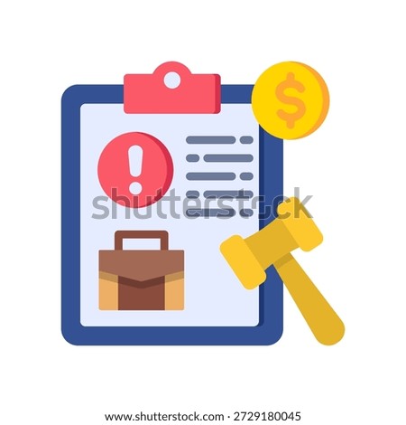Business Penalty Icon Flat Vector Illustration