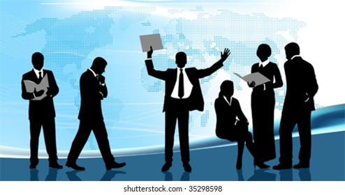 Business People. All elements and textures are individual objects. Vector illustration scale to any size.