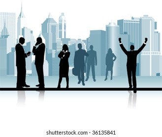 Business People.  All elements and textures are individual objects. Vector illustration scale to any size.
