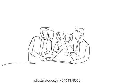 business people analysis business finance talk office one line art design vector