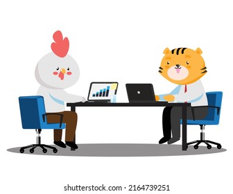 Business People animal concept teamwork ,Vector illustration cartoon character.