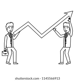 business people with arrow