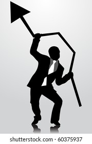 business people with arrow