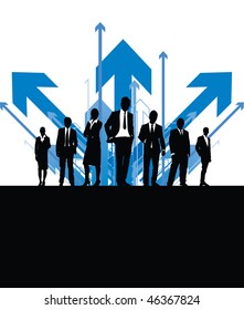 business people with arrow background