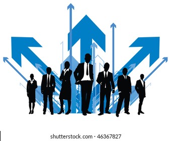 business people with arrow background