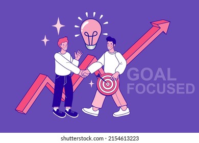 Business people assembling and team support. Concept of teamwork, business cooperation, collective project work. Modern flat colorful vector illustration.