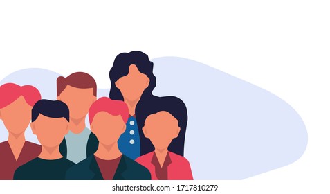 Business people avatar face team vector illustration office group concept. Cooperation company working connection strategy. Partnership banner employee collaboration. Colleague human support