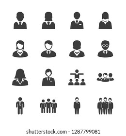 Business People Avatar Icons - Gray Series - Set 1