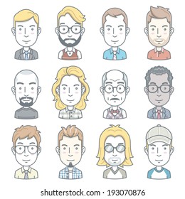 Business people avatar icons. Vector illustration