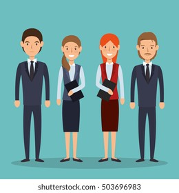 business people avatars group