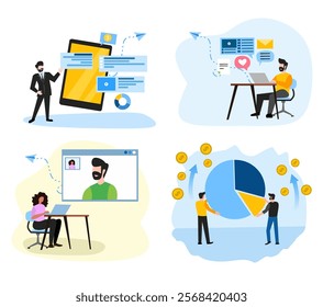 Business people background for web and education mobile app using for background of banner and presentation and business web startup