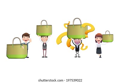 Business people with bags over white background. Vector design 