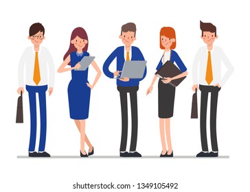 Business people bank office teamwork character. Animation scene people community.