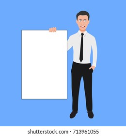 business people with banner sign. Vector illustration