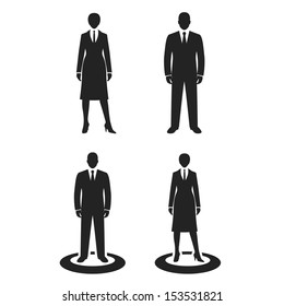 business people black web icon. vector illustration