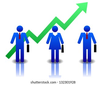 Business people blue green