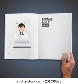 Business people with book printed on notebook