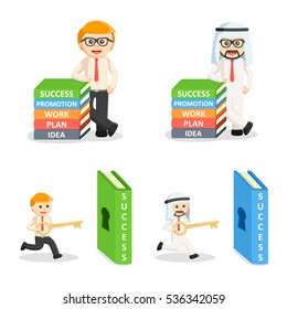 business people and book set