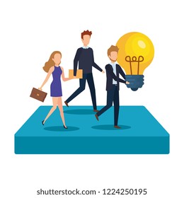 business people with bulb light idea