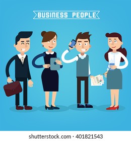 Business People. Businessman and Woman. Vector illustration