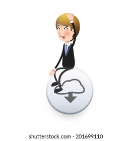 Business people with buttons web. Vector design.