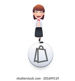 Business people with buttons web. Vector design.