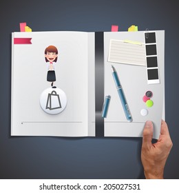 Business people with buttons web. Vector design. 