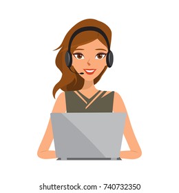 Business people to call center. Customer service character. Illustration vector.
