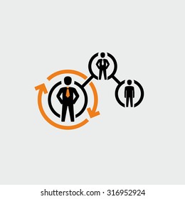 Business People Career Path Growth Vector Icon 