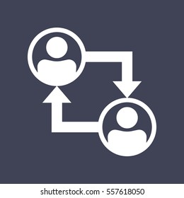 Business People Career Path Growth Vector Icon.