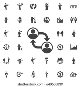 Business People Career Path Growth Vector Icon. Business icons set