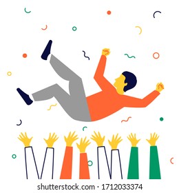 Business people celebrating victory. The winner.