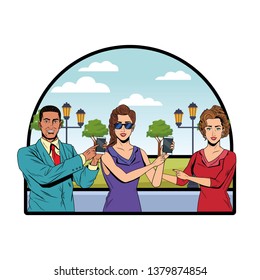 business people with cellphone