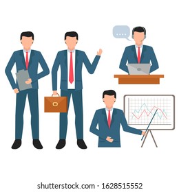 business people character with different poses