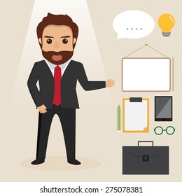 business people character at office with hipster style