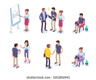 
Business people character set. Flat isometric vector illustration isolated on white background.