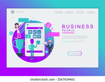 business people character vector design. For landing page and background template.