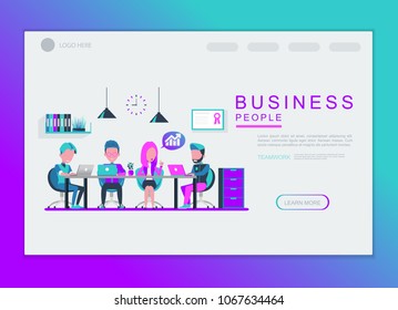 business people character vector design. For landing page and background template.