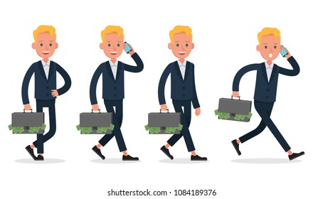 business people character vector design. Presentation in various action and working.