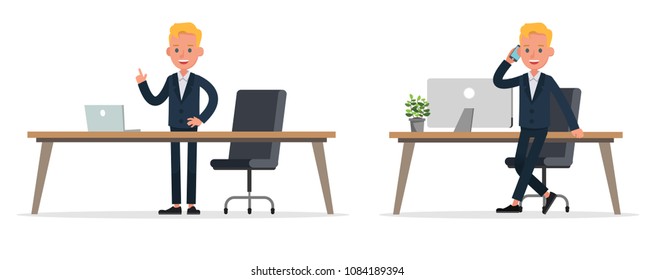 business people character vector design. Presentation in various action and working.