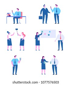 Business people characters.  Flat vector illustration isolated on white.