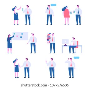 Business people characters.  Flat vector illustration isolated on white.