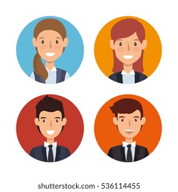 business people characters icon