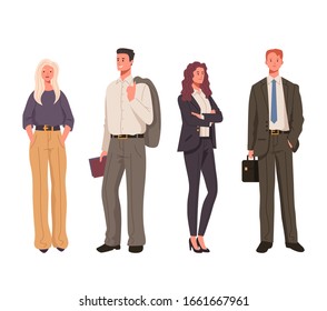 Business people characters isolated set. Vector flat graphic design illustration