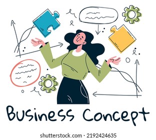 Business People Characters Work Office Workflow Abstract Concept Vector Graphic Design Illustration